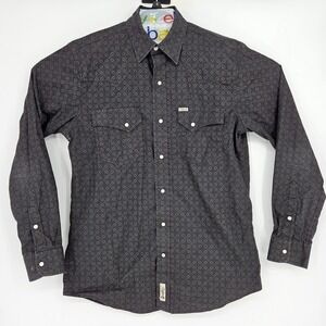 Rafter C Shirt Mens Medium Western‎ Pearl Snap Cowboy Rodeo Long Sleeve